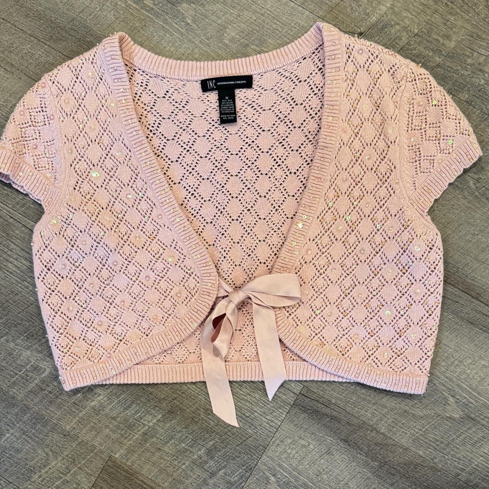 INC International Concepts Cream Knit Sweater